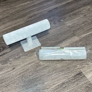 2 Grey Felt Bracelet/Jewelry Stands 1–New in Packaging, 1–Newly Assembled